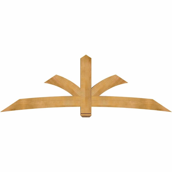 Ekena Millwork Davenport Rough Sawn Timber Gable Bracket, Western Red Cedar, 96"W x 32"H x 6"D x 6"F, 8/12 Pitch GBW096X32X0606DAV00RWR - main